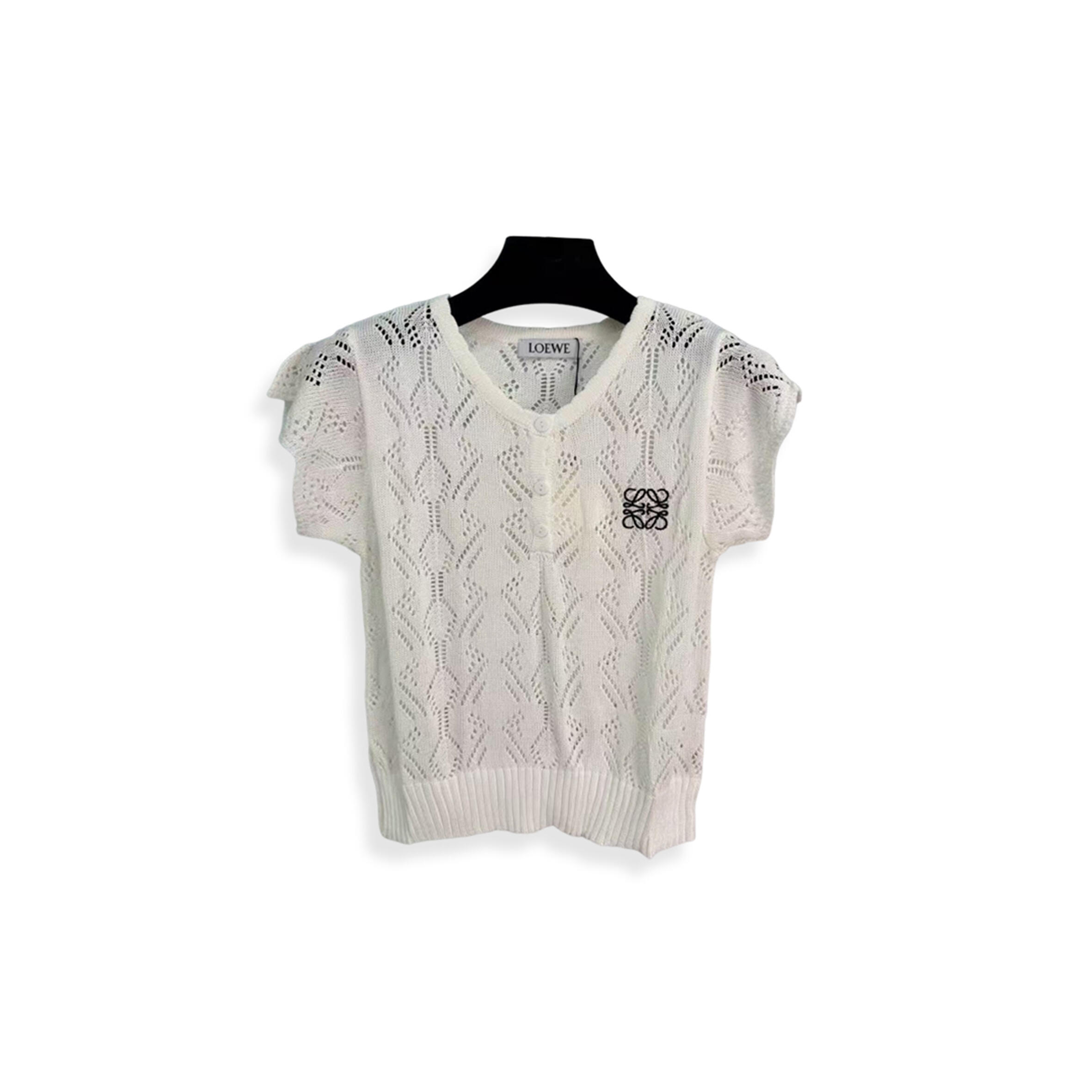L0ew* knitted openwork short sleeve